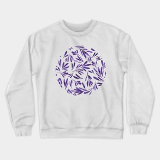 Abstract purple leaves, watercolor pattern illustration Crewneck Sweatshirt